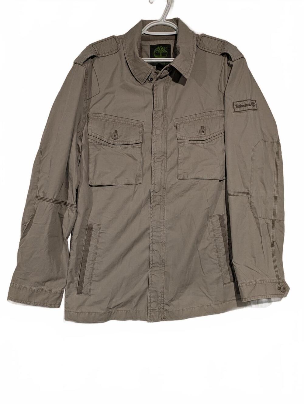 Timberland Lightweight Utility Jacket Tan Mens Medium 100% Cotton Polyester